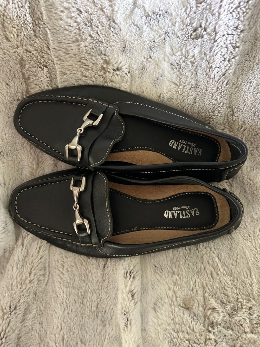 Eastland Black Leather Women’s Bit-Detail Loafers